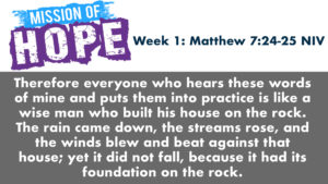 Week 1 mission of hope